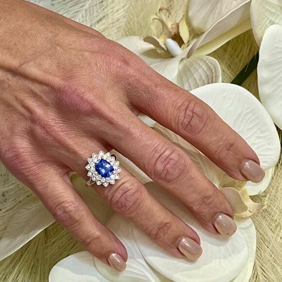 Natural Tanzanite Diamond Ring 6.5 14k W Gold 2.61 TCW Certified $4,950 217842 - Picture 14 of 16